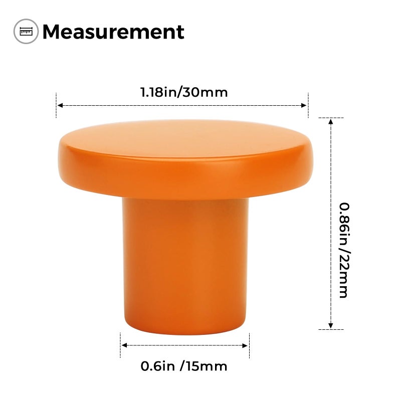 Ravinte 15 Pack Cabinet Knobs Orange Kitchen Cabinet Knobs Round Dresser Drawer Knobs Orange Drawer Pulls Closet Door Knobs 1-1/5 Inch - Image 3